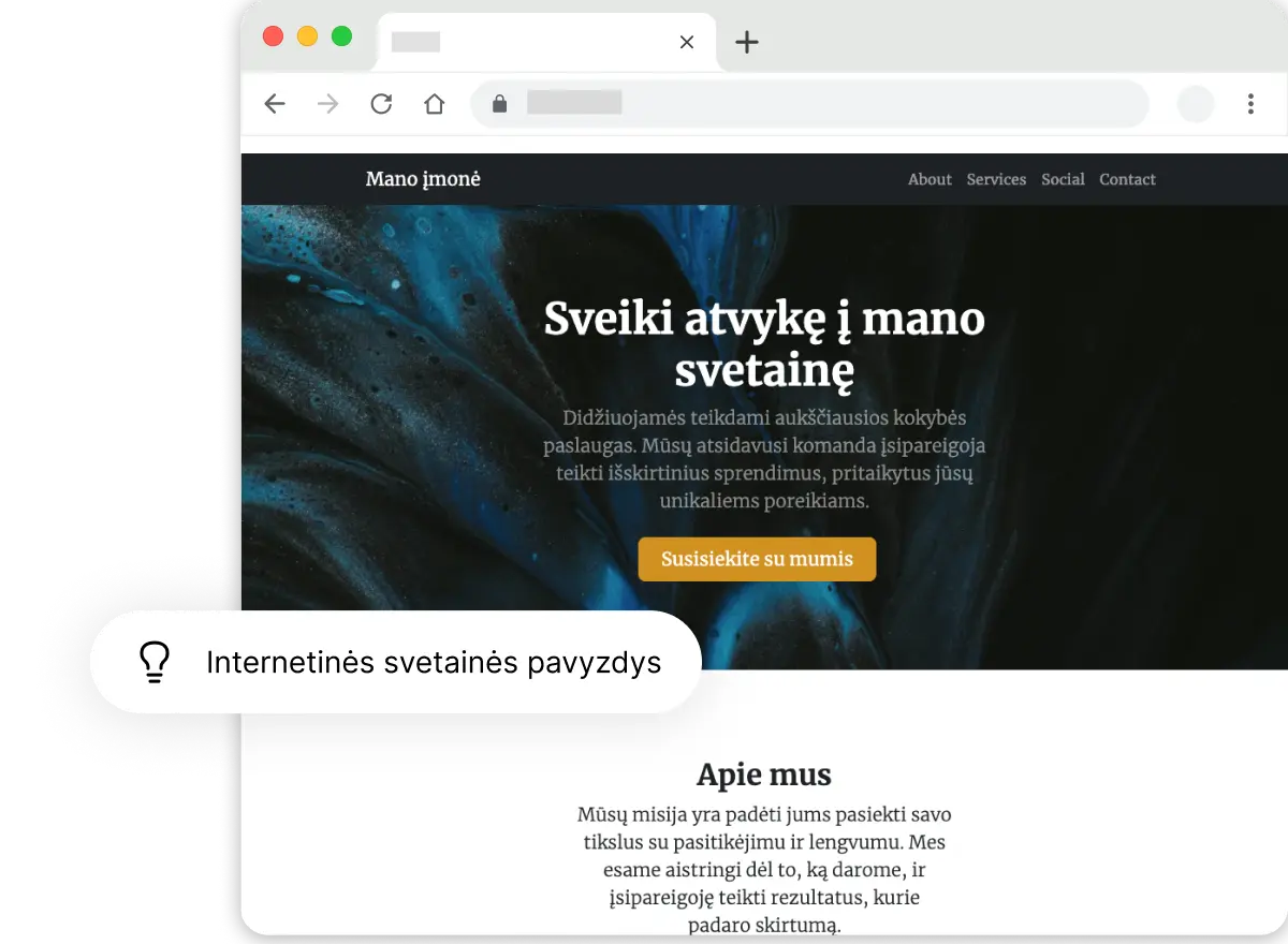 Internetinės svetainės pavyzdys